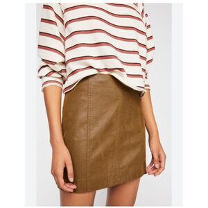 Free People Modern Femme Vegan Faux Suede Leather Mini Skirt